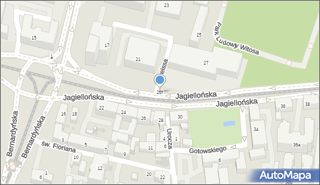 Bydgoszcz, Jagiellońska, 26f, mapa Bydgoszczy