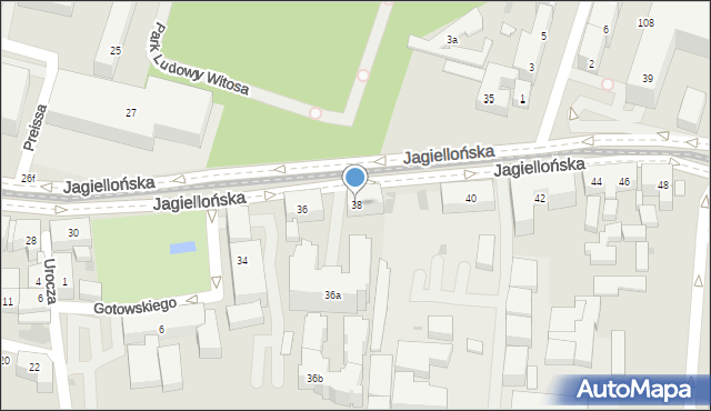 Bydgoszcz, Jagiellońska, 38, mapa Bydgoszczy