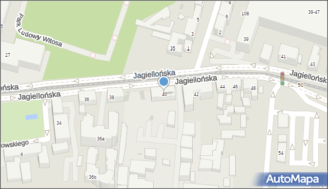 Bydgoszcz, Jagiellońska, 40, mapa Bydgoszczy