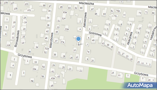 Bydgoszcz, Jałowcowa, 8, mapa Bydgoszczy