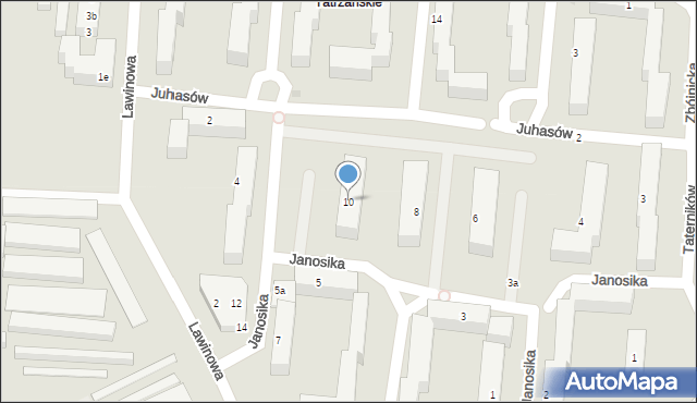 Bydgoszcz, Janosika, 10, mapa Bydgoszczy