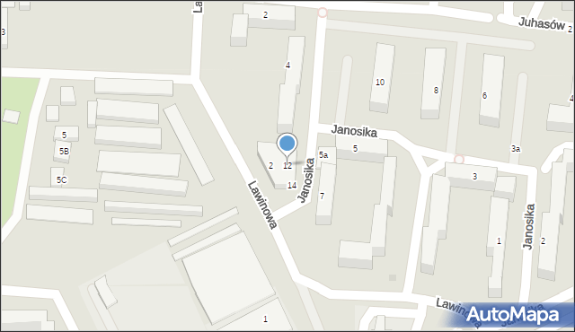 Bydgoszcz, Janosika, 12, mapa Bydgoszczy