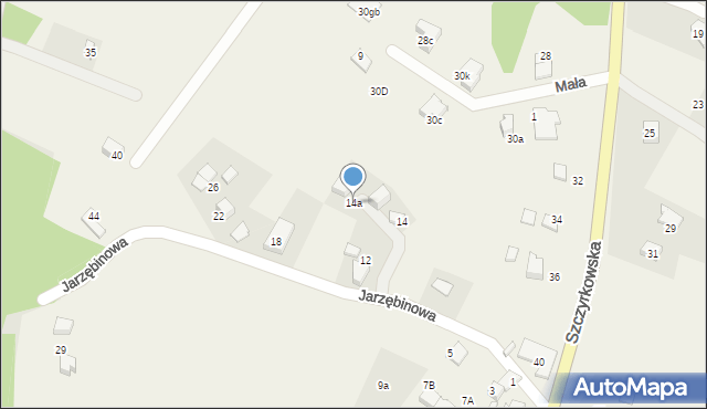 Bystra, Jarzębinowa, 14a, mapa Bystra