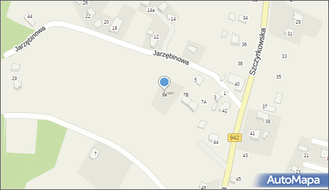 Bystra, Jarzębinowa, 9a, mapa Bystra