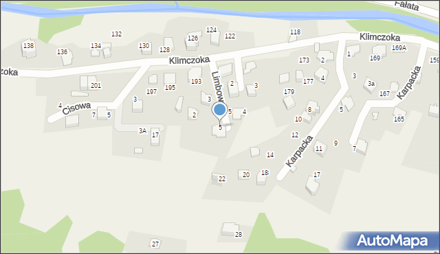 Bystra, Jaśminowa, 5, mapa Bystra