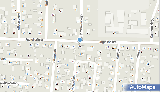Chełm, Jagiellońska, 38, mapa Chełma