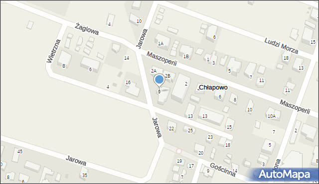 Chłapowo, Jarowa, 9, mapa Chłapowo