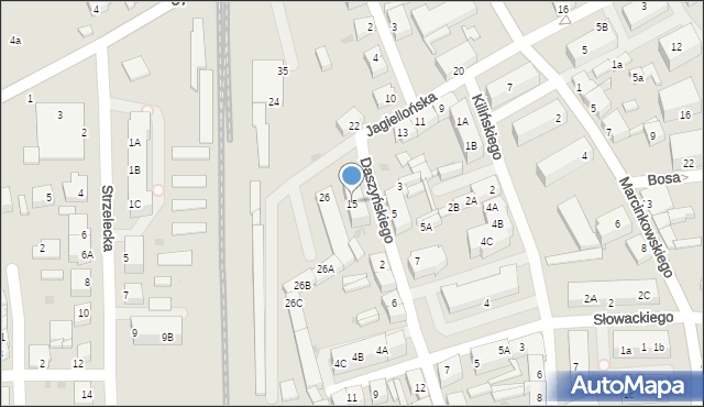 Chodzież, Jagiellońska, 15, mapa Chodzież