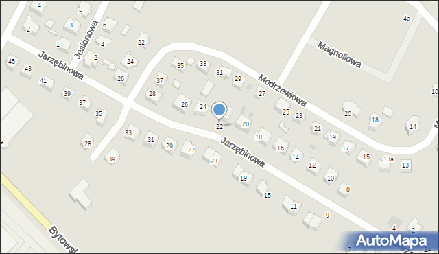 Chojnice, Jarzębinowa, 22, mapa Chojnic