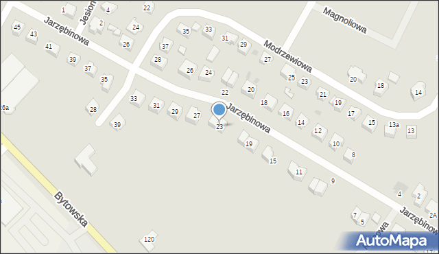 Chojnice, Jarzębinowa, 23, mapa Chojnic