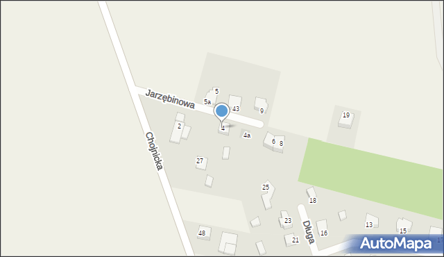 Chojniczki, Jarzębinowa, 4, mapa Chojniczki