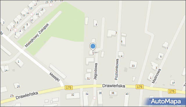 Choszczno, Jagodowa, 1, mapa Choszczno