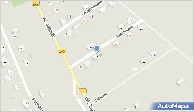 Choszczno, Jaśminowa, 4, mapa Choszczno