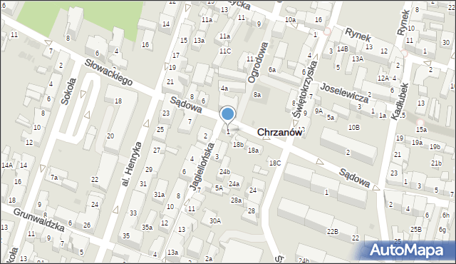 Chrzanów, Jagiellońska, 1, mapa Chrzanów