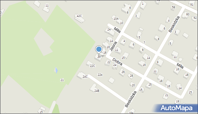 Cieszyn, Jasna, 20, mapa Cieszyna