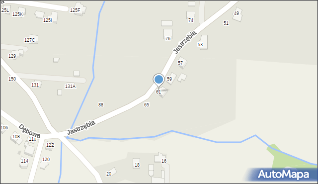 Cieszyn, Jastrzębia, 61, mapa Cieszyna