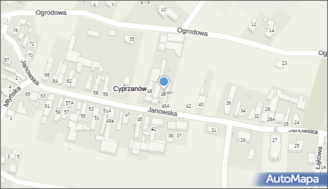 Cyprzanów, Janowska, 46, mapa Cyprzanów