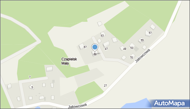 Czapielsk, Jałowcowa, 69, mapa Czapielsk