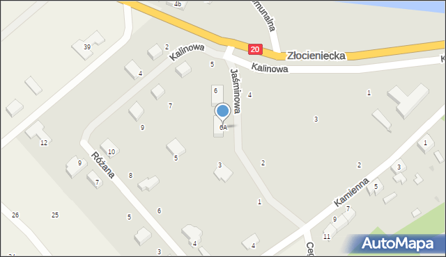 Czaplinek, Jaśminowa, 6A, mapa Czaplinek