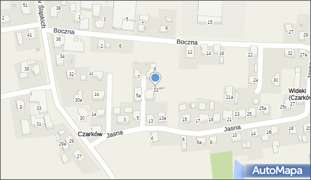 Czarków, Jasna, 11, mapa Czarków