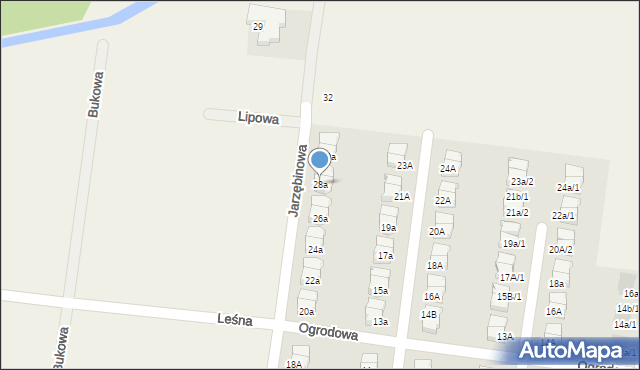 Czarnowo, Jarzębinowa, 28a, mapa Czarnowo