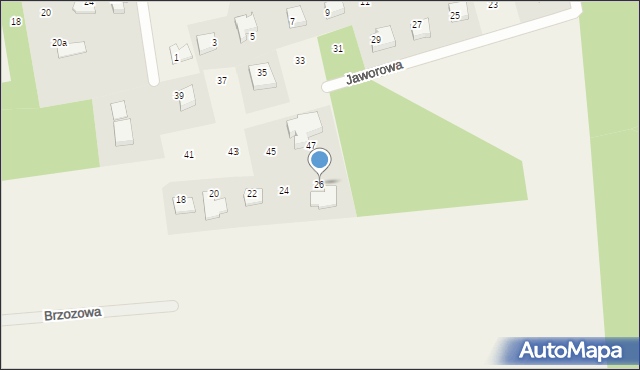 Czarny Las, Jaworowa, 26, mapa Czarny Las