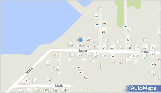 Czechowice-Dziedzice, Jasna, 30, mapa Czechowic-Dziedzic