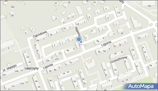 Czerwionka-Leszczyny, Jagiellońska, 2, mapa Czerwionka-Leszczyny