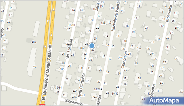 Częstochowa, Jana Olbrachta, 31, mapa Częstochowy