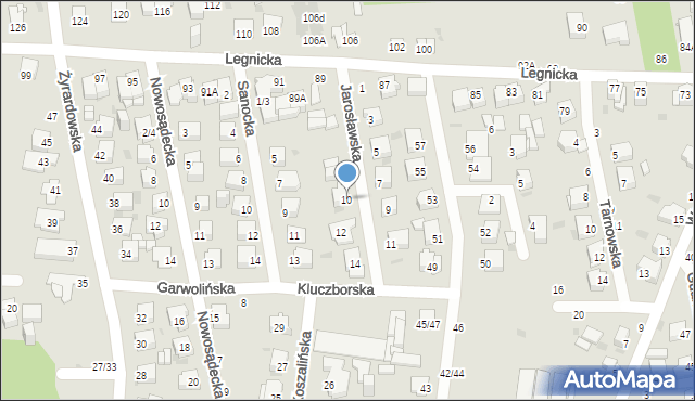 Częstochowa, Jarosławska, 10, mapa Częstochowy