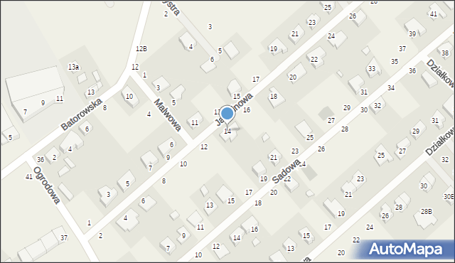 Dąbrowa, Jaśminowa, 14, mapa Dąbrowa