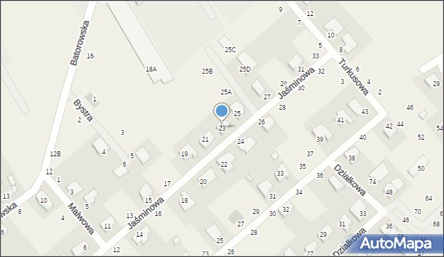 Dąbrowa, Jaśminowa, 23, mapa Dąbrowa