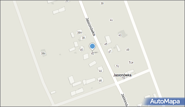 Dąbrowa Białostocka, Jasionówka, 42, mapa Dąbrowa Białostocka