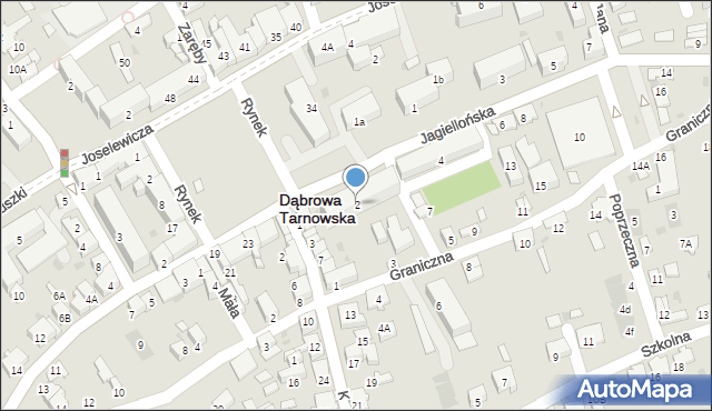 Dąbrowa Tarnowska, Jagiellońska, 2, mapa Dąbrowa Tarnowska