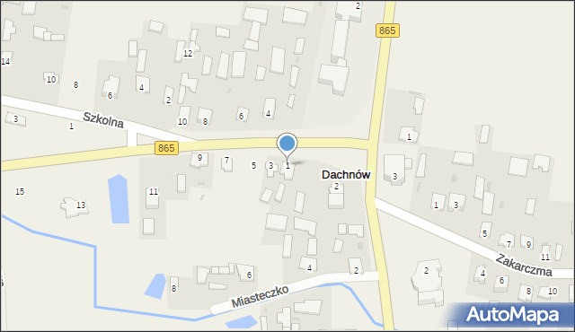 Dachnów, Jarosławska, 1, mapa Dachnów