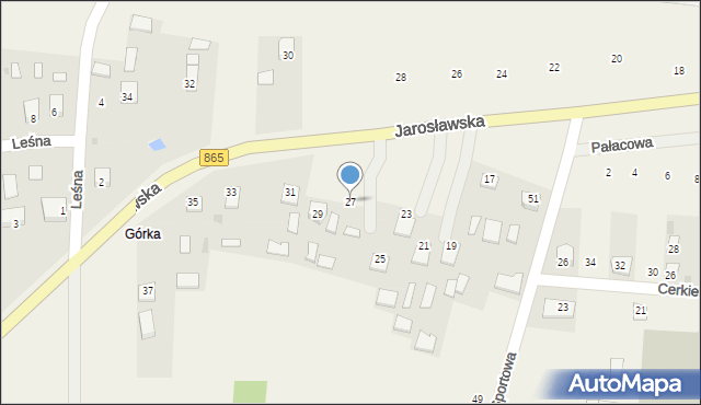 Dachnów, Jarosławska, 27, mapa Dachnów