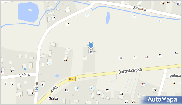 Dachnów, Jarosławska, 30, mapa Dachnów