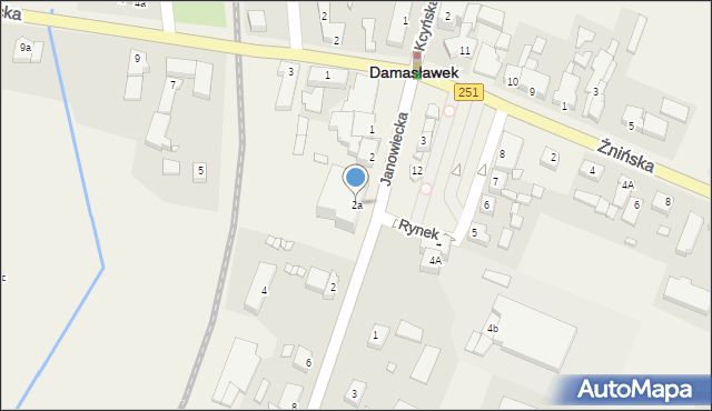 Damasławek, Janowiecka, 2a, mapa Damasławek