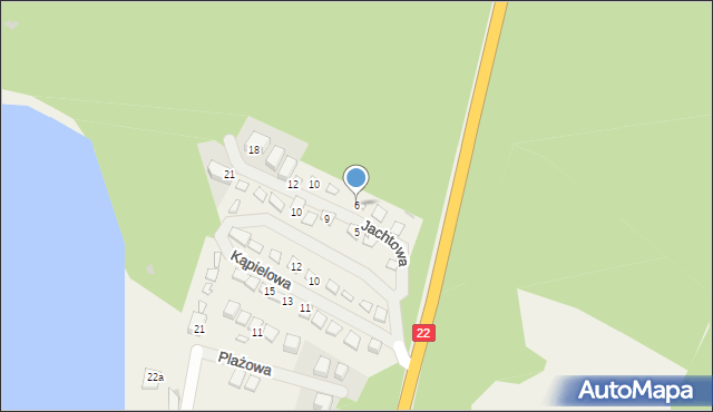 Długie, Jachtowa, 6, mapa Długie