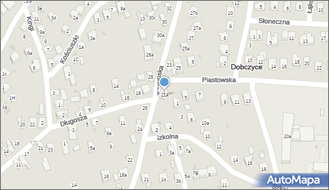 Dobczyce, Jagiellońska, 21a, mapa Dobczyce