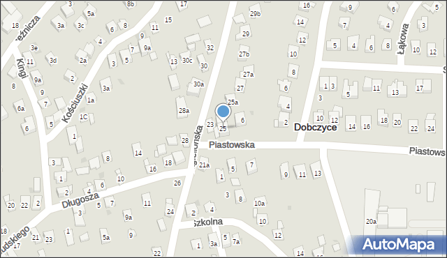 Dobczyce, Jagiellońska, 25, mapa Dobczyce