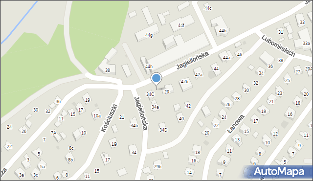 Dobczyce, Jagiellońska, 36, mapa Dobczyce