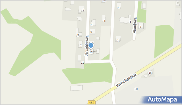 Dobroń, Jarzębinowa, 10, mapa Dobroń