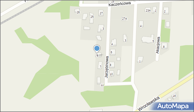 Dobroń, Jarzębinowa, 5, mapa Dobroń