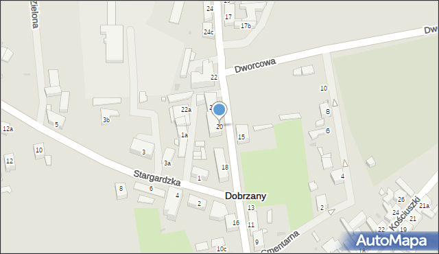 Dobrzany, Jana Pawła II, 20, mapa Dobrzany