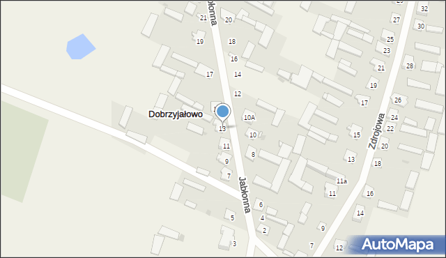 Dobrzyjałowo, Jabłonna, 13, mapa Dobrzyjałowo
