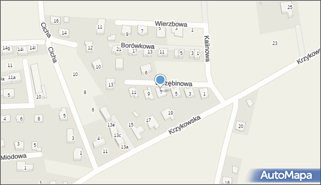 Dobrzykowice, Jarzębinowa, 7, mapa Dobrzykowice