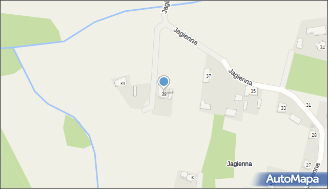 Domaradz, Jagienna, 38, mapa Domaradz
