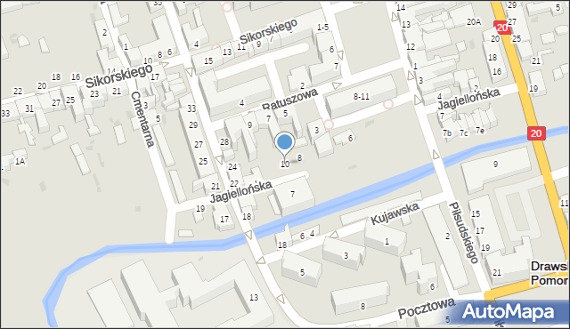 Drawsko Pomorskie, Jagiellońska, 10, mapa Drawsko Pomorskie