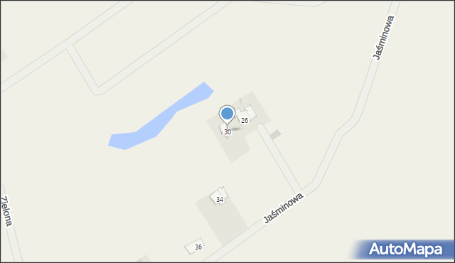 Drewnica, Jaśminowa, 30, mapa Drewnica